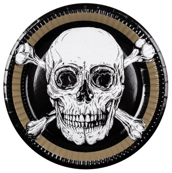 10 Glamorous Pirat Pappteller 23cm