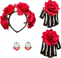 Förhandsgranskning: Day of the Dead Roses Tillbehörsset 3 stycken