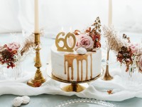 Glossy 60th Birthday Tortenkerze 7,5cm