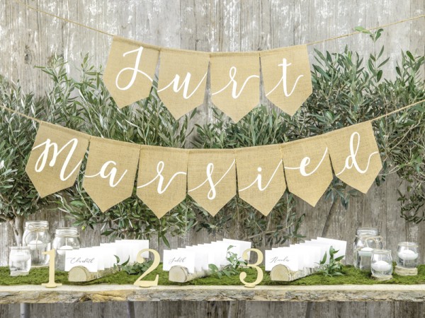 Just married Jute Girlande 1,85m x 23cm