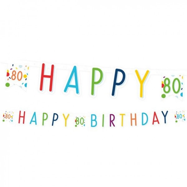 80. Geburtstag Konfetti Girlande