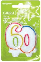 60.Geburtstag Tortenkerze Colourful Birthday Party