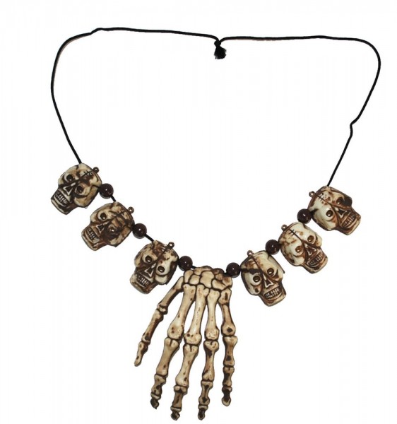 Skeletthand & Totenschädel Halskette
