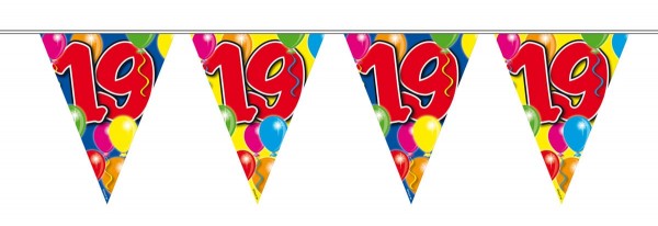 Spectacular 19th Birthday Wimpelkette 10m