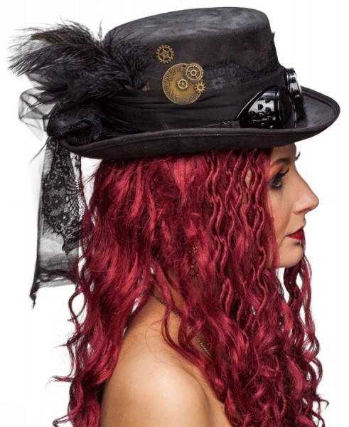 Schwarzer Rocker Fedora Hut 3