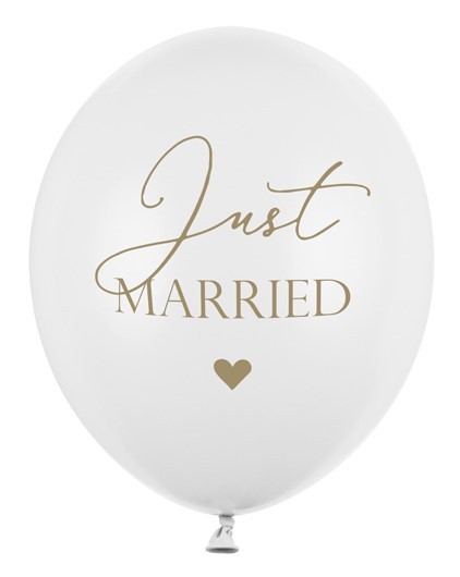 50 Ballons Just Married weiß 30 cm