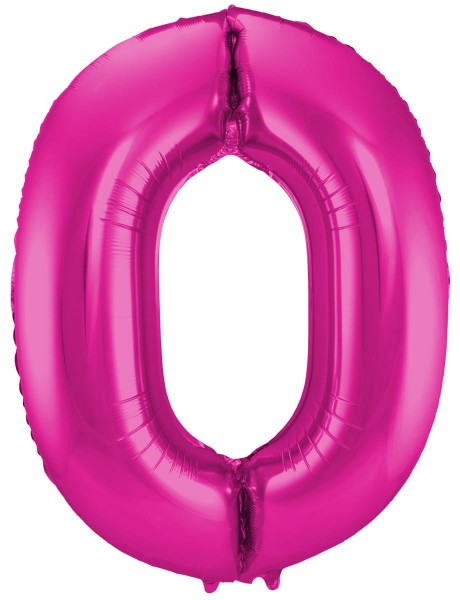 Number 0 Folienballon in Magenta