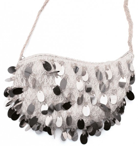 Funkelnde Pailletten Handtasche Silber