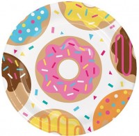 8 Donut Candy Shop Pappteller 23cm