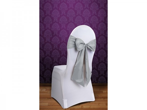 10 Satin Schleifen Magda Silber 15x275cm 3