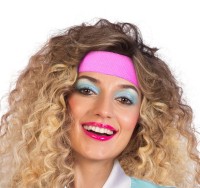 Pinkes 80er Jahre Schweißbänder Set