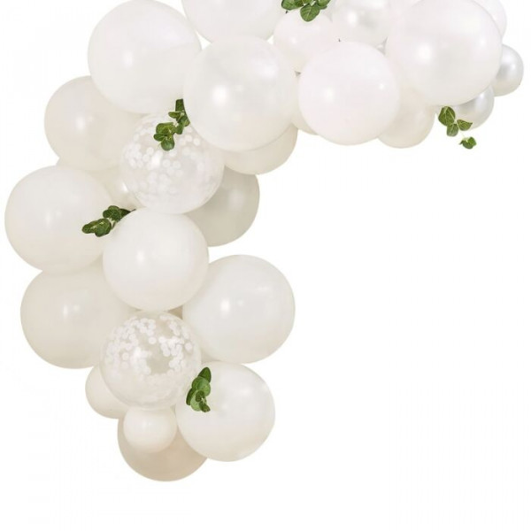 Botanical Babyparty Ballongirlande weiß