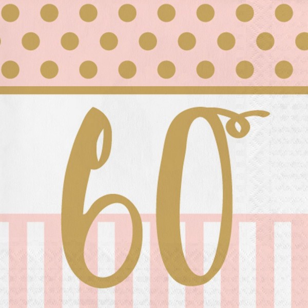 16 Lovely 60th Birthday Servietten 33cm