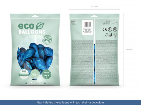 100 Eco metallic Ballons royalblau 30cm