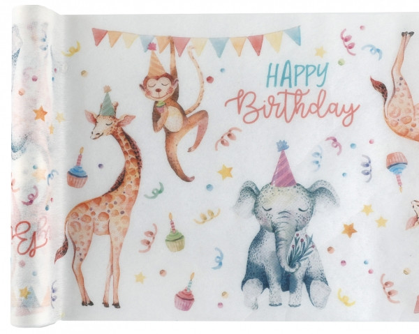 Zookinder Birthday Tischläufer 5m x 30cm
