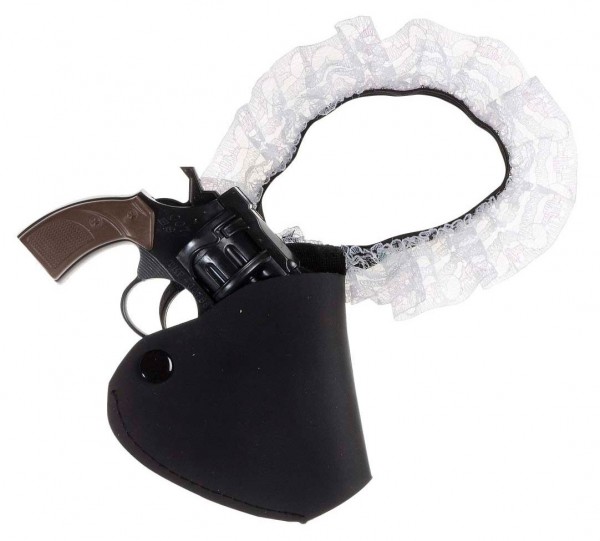 Verbrecherin Strumpfband Mit Holster Und Waffe