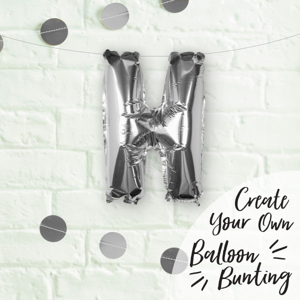 Silberner H Buchstaben Folienballon 40cm