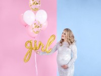 Vorschau: Girl Folienballon gold 77 x 70cm