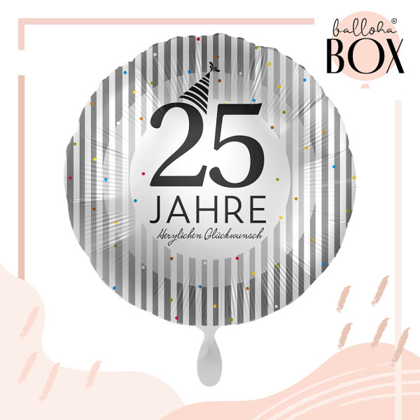 Balloha Geschenkbox DIY 25 Jahre Silver Stripes XL