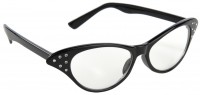 Stylische Vintage Brille Rockabilly Schwarz