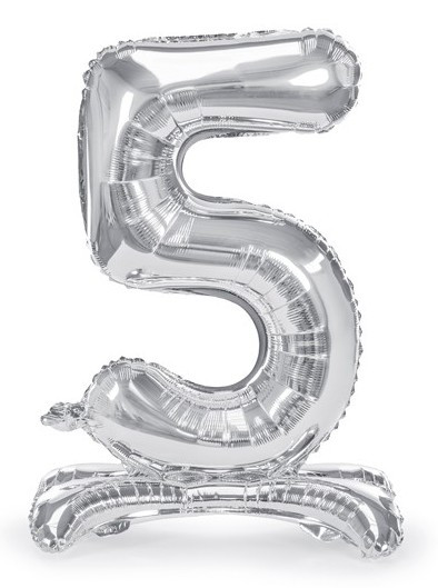 Silver 5 stehender Folienballon 70cm