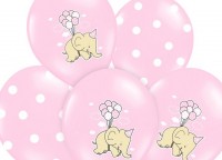 6 Girl Elephant Luftballons 30cm