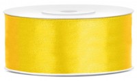 25m Satin Geschenkband gelb 25mm breit