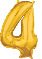 Zahlen Folienballon 4 gold 66cm