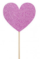 6 Glitzernde Love is sweet Herz Party Picker 11cm
