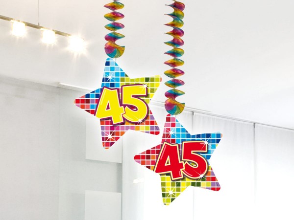 2 Groovy 45th Birthday Spiralhänger 75cm