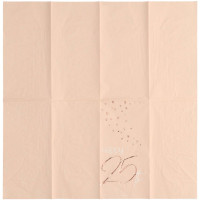 Vorschau: 10 Rosy Blush 25th Birthday Servietten 33cm