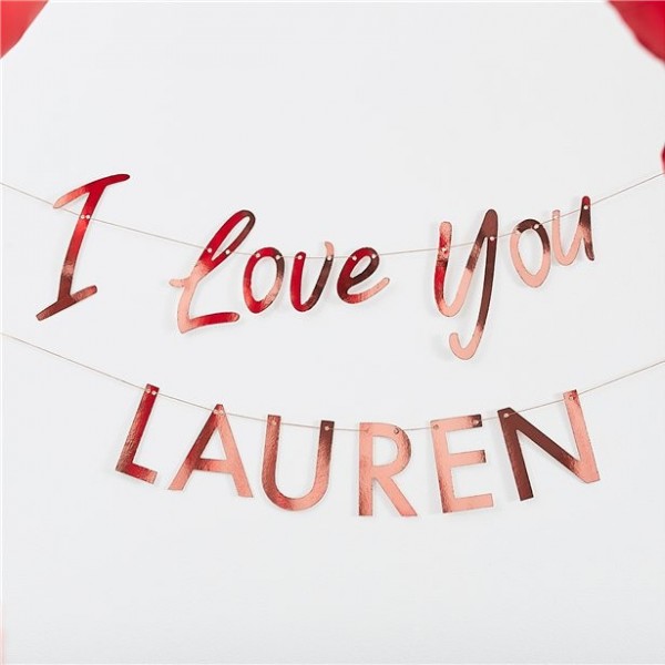 I Love you Girlande personalisierbar 2m