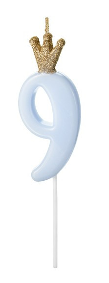 Birthday King Zahl 9 Tortenkerze 9,5cm