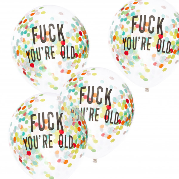 5 Nasty Birthday Konfettiballons 30cm