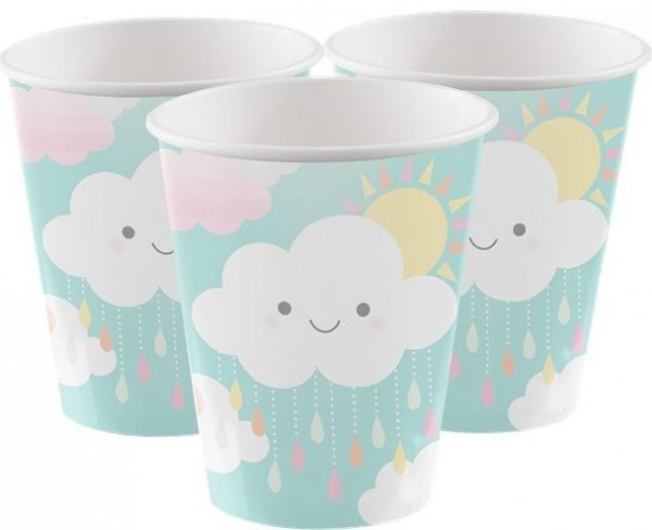 8 Kleine Wolke Pappbecher 23cm