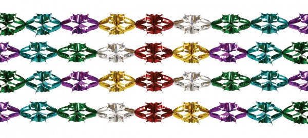 Metallic Folien Girlande Bunt 2-Teilig 250cm
