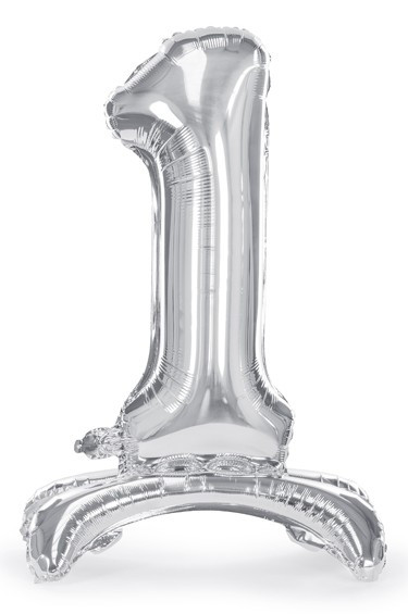 Silver 1 stehender Folienballon 70cm