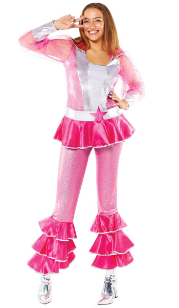 70er Jahre Disco Queen Kostüm pink