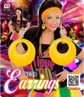 80er Jahre Ohrringe Neon Gelb