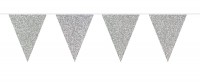 Wimpelkette Glitzer-Silber 6m