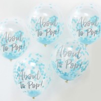 5 Oh Baby Konfettiballons blau 30cm