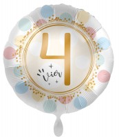 4. Geburtstag Folienballon soft Dots 45cm