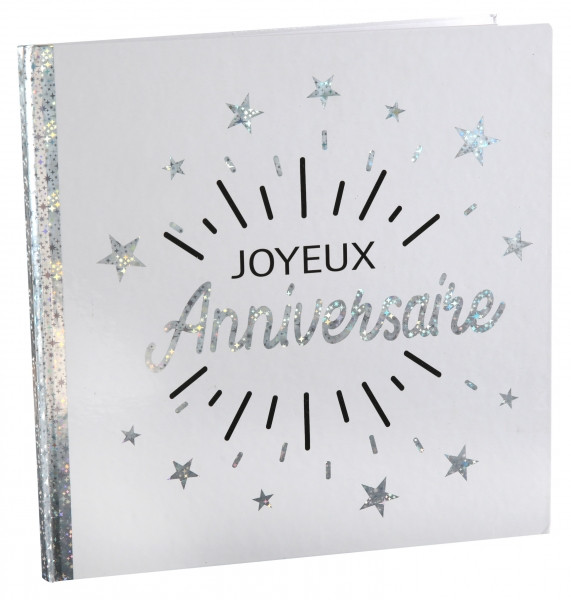 Silber Anniversaire Étoile Gästebuch 24cm