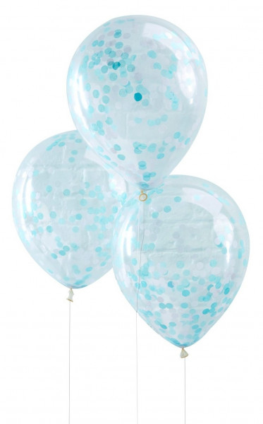5 Blaue Mix & Match Konfettiballons 30cm