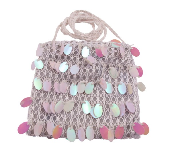 Graue XXL Pailletten Tasche