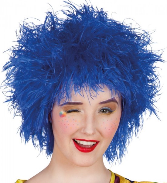 Blaue Wuschelkopf Perücke Unisex