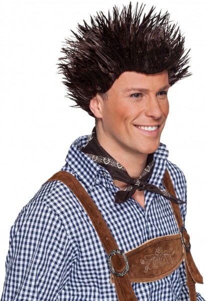 Gel Igel Herrenperücke Braun 2