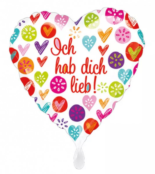 Ich hab dich lieb Herz Folienballon 45cm