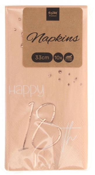 10 Rosy Blush 18th Birthday Servietten 33cm 6