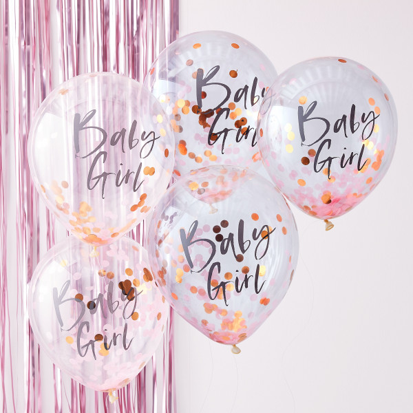 5 Newborn Star Baby Girl Konfettiballons 30cm 3
